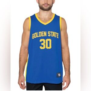 NWT - NBA Blue and Yellow Golden State Basketball Jersey - Curry #30 - Size XL